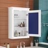 Sapphtopaz Modern Wall Mounted Bathroom Cabinet with Mirror Wooden Medicine Cabinet with Door & Adjustable Shelf Bathroom Mirrored Wall Cabinet - 2 of 4