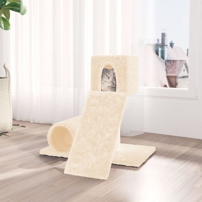 vidaXL Cat Tree Cream Engineered wood, plush, sisal 23.2 in Modern