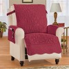 Collections Etc Quilted Textured Leaf Pattern Scalloped Edge Furniture Cover with Side Pockets - 2 of 4