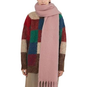 Zuppad Women Cashmere Feel Scarf, Soft Warm Winter Scarf for Cold Weather, Christmas Blanket Scarves Pashmina Shawl Wrap - 1 of 4