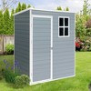 Outdoor Storage Shed 5ft x 3ft, Waterproof UV Protection Storage House Garden Resin Shed With Lockable Door For Garden Backyard Patio Lawn - 2 of 4