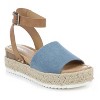 Soda TOPIC Women's Open Toe Espadrilles Platform Wedge Sandals - 2 of 4