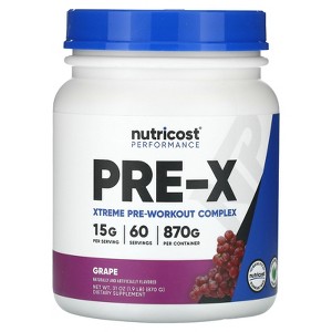 Nutricost Performance, PRE-X, Xtreme Pre-Workout Complex, Grape, 1.9 lb (870 g) - 1 of 2