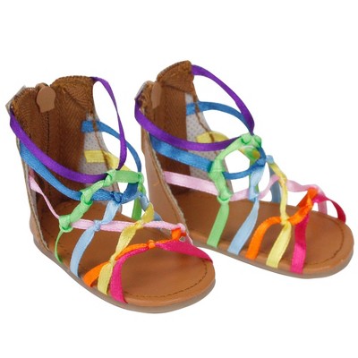 Sophia’s Knot Sandals for 18” Dolls, Rainbow