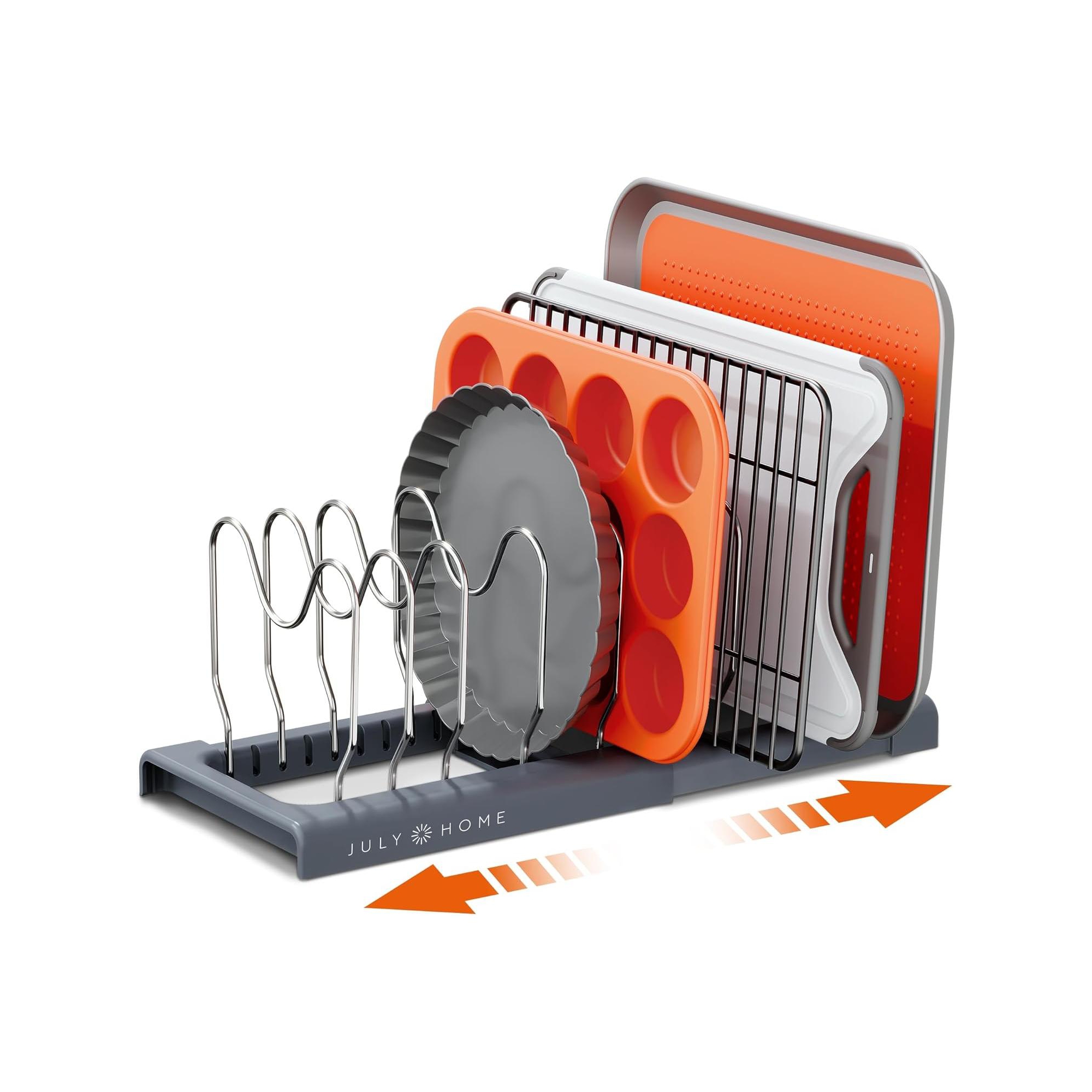 Expandable Pot and Pan Organizer Rack