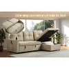 Pull Out Sleeper Sofa,L-Shaped Reversible Sleeper Sectional Sofa Bed with Storage Chaise for Living Room - 4 of 4