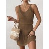 Women's Knit Lace Cover Up Dress - Beach Swimwear Sheer Tunic Midi Dress Boho Chic Sleeveless Summer Dress - 2 of 4