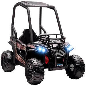Aosom 12V Dual Motor Kids Electric Ride-on UTV Toy with MP3/USB Music Connection, Suspension, & Remote Control - 1 of 4