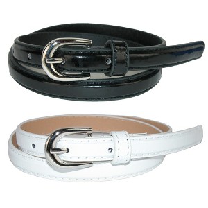 CTM Kid's Skinny Dress Belt (Pack of 2 Colors) - 1 of 4
