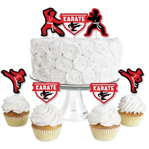 Big Dot of Happiness Karate Master - Dessert Cupcake Toppers - Martial Arts Birthday Party Clear Treat Picks - Set of 24 - 1 of 4