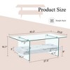 43.3" MDF Two-Tier Floating Coffee Table with Tempered Glass Legs and Spacious Storage - 4 of 4