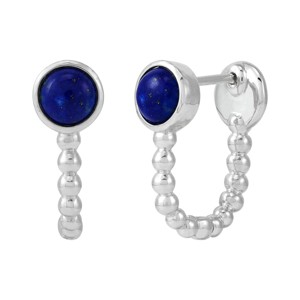 Silpada 'Feel The Breeze' Sterling Silver Blue Lapis Hoop Earrings - 1 of 4