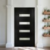 Lirago 36 x 80 Left Hand Inswing Black Fiberglass Front doors with Brickmould 6-9/16" Vinyl Frame Frosted Glass - 2 of 4