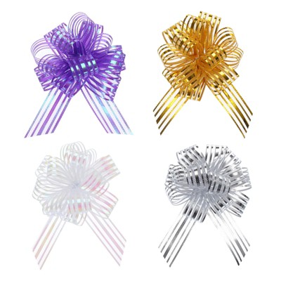 Unique Bargains Bright Colored Organza Chiffon Gift Wrapping Large Pull Bows Ribbons for Wedding 20 Pcs
