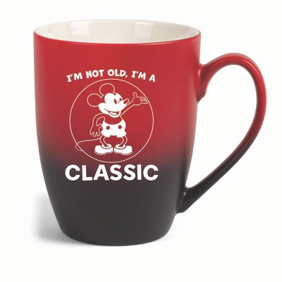 Elanze Designs I'm Not Old I'm A Classic Two Toned Ombre Matte 10 ounce New Bone China Coffee Tea Cup Mug, Red and Black