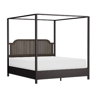 King Melanie Wood and Metal Canopy Bed Oiled Bronze - Hillsdale Furniture