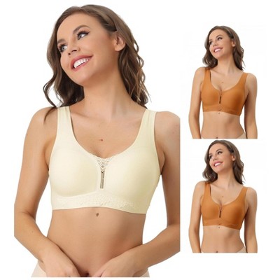 INSPIRE CHIC Women's Wirefree Lightly Breathable Workout Yoga Exercise Comfort Sports Bra 3 Packs