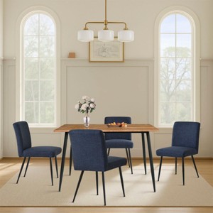 5-Piece Modern Dining Set,47" Rectangular Dining Table Wood Top with Upholstered Linen Dining Chairs for Dining Room, Living Room-Tanpinhause - 1 of 4