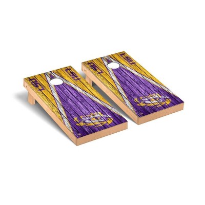 NCAA LSU Tigers Premium Cornhole Board Triangle Weathered Version