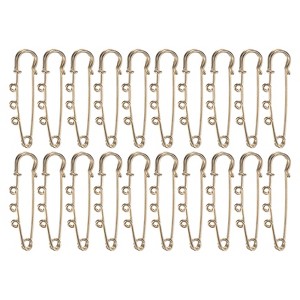 Unique Bargains Plated Metal Large Safety Pins with 3 Loops DIY Garment - 1 of 4