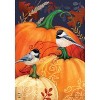 Pumpkins and Chickadees Fall House Flag Autumn Birds 28" x 40" Briarwood Lane - 3 of 4