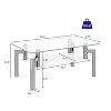 GlasFlength Rectangular Modern Coffee Tables, Center Table with Sleek Minimalist Design for Living Room Decor, White,39.1”*23.4”*17.3" - 3 of 4
