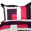 Slickblue 100% TC Fabric Vermicelli Quilt Set, Patchwork, Reversible, Full/Queen, 8 Design Options, 3pc - 3 of 4