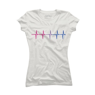 Adult Design By Humans Bisexual Pride Rainbow Heartbeat By Thingsandthings T-Shirt