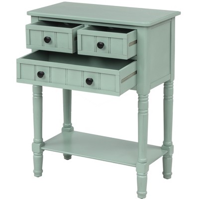 TiramisuBest Series Console Table Traditional Design with Two Drawers and Bottom Shelf with Ivory for Tables