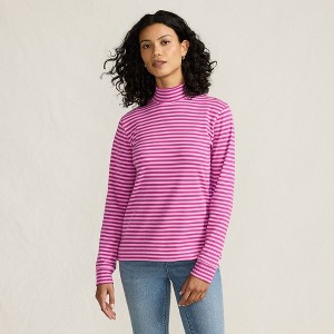 Lands' End Women's Relaxed Cotton Long Sleeve Mock Turtleneck - 1 of 4
