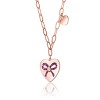 Guili Stylish Kids/Teens 18K Rose Gold Plated Tie Ribbon on Heart Shaped Pendant, A Sweet & Playful Jewelry Piece for Any Occasion - 2 of 3