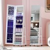 Fredees 360° Rotating LED Jewelry Armoire with Lock, Full Length Mirror, Large Floor Standing Organizer with Shelves - 3 of 4