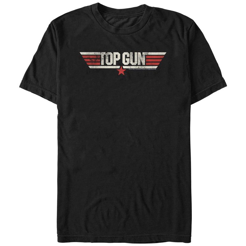 Men's Top Gun Distressed Movie Logo T-Shirt, 1 of 6