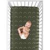 Sweet Jojo Designs Boy Girl Baby Fitted Crib Sheet Woodland Boho Arrow Collection Green and White - 4 of 4