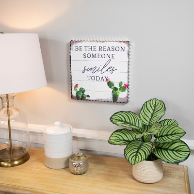Be the Reason Someone Smiles Today 12" Rustic Canvas Wall Art