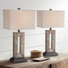 Franklin Iron Works Rustic Table Lamps 26" High Set of 2 Natural Stale Open Rectangular Box Shade for Living Room Bedroom Home (Colors May Vary) - 2 of 4