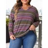 Agnes Orinda Women's Plus Size Long Sleeve Notch V-Neck Casual Fall Winter Blouses - 2 of 4
