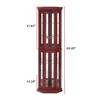 Wooakway 70"H Oak Lighted Corner Cabinet with Adjustable Tempered Glass Shelves Display Case and Bar Storage - 4 of 4