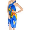 LA LEELA Women's Beach Bikini Swimwear Cover up Wrap Skirt Bathing suit Summer Wraps Sarong Swimsuits for Women One Size Blue, Floral - 2 of 4