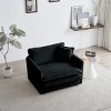 Modern Chenille Accent Chair with Ottoman Beding Room Club Chair, Upholstered Reading Chair for Living Room-Tanpinhause - 2 of 4