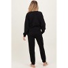 Pinkblush Black Fleece Long Sleeve Maternity Pullover & Jogger Set - 4 of 4