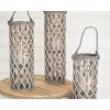 Grey Willow Lanterns with Glass – 24 Inch Set of Three By Kalalou - 2 of 3