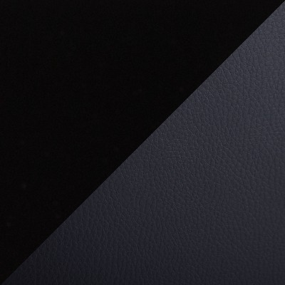 Set of 2 Black Faux Leather Dining Chairs with Metal Legs