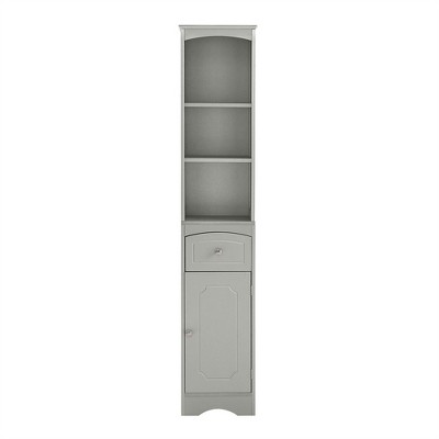 OUTSUPPLY Tall Bathroom Cabinet, Freestanding Storage Cabinet with Drawer, MDF Board, Adjustable Shelf