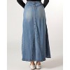 Memoi Women's Flared 4-Panel Lyocell Denim Maxi Skirt Dark Wash XS - 2 of 3