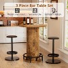PAKASEPT Round Bar Table and Chairs Set, 37.8'' Bistro Table with 2 Barstools,Cocktail Pub Table with Ring Footrest - 4 of 4