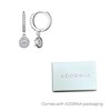 Adornia Silver Plated CZ Halo Drop Huggie Hoop Earrings - 4 of 4