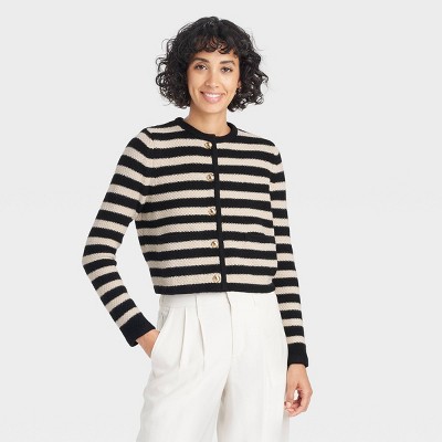 Women's Ribbed Cuff Button-Front Cardigan - A New Day™