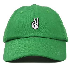 Dalix Peace Sign Embroidered V Cotton Dad Hat Baseball Cap Adjustable Mens - 1 of 4