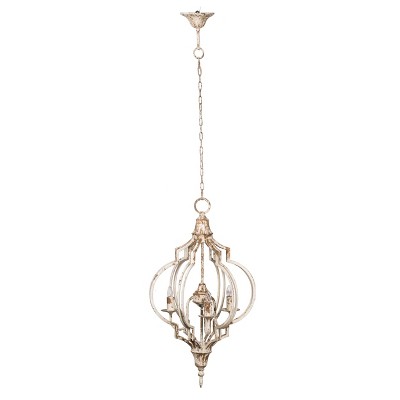 Donalt Crowned 3-Light Chandelier White/Gold - A&B Home